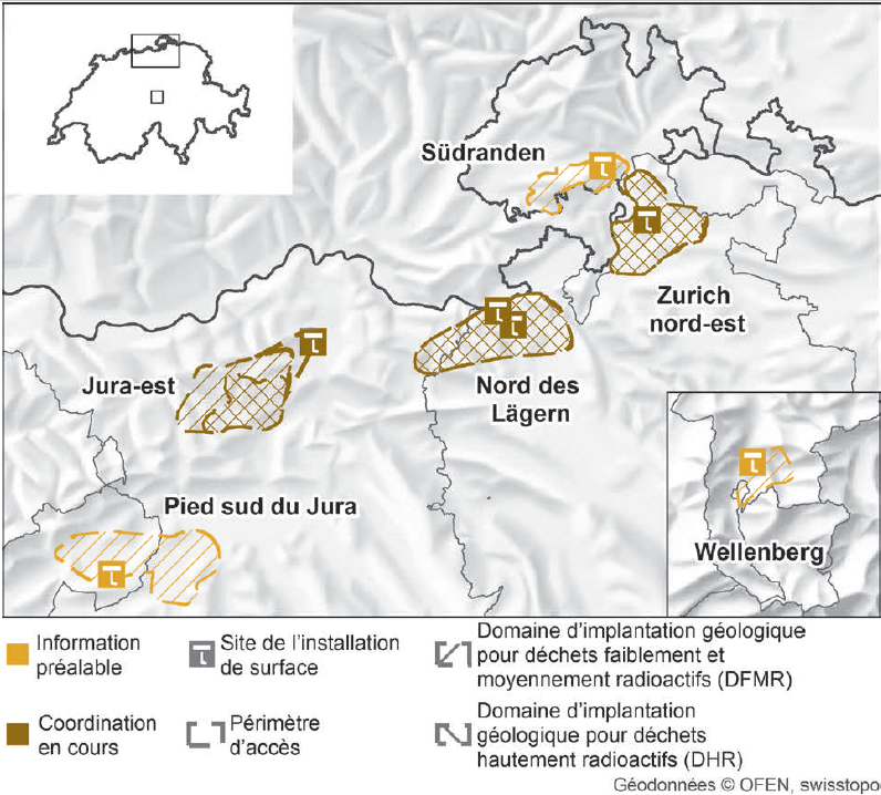 carte enfouissement déchet nucléaire suisse